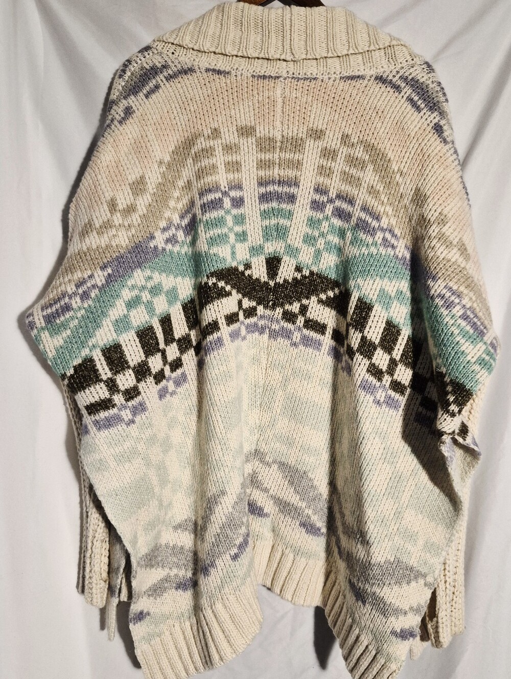 Victoria Secret Cream Aztec Pattern Knit Sweater Ponchot